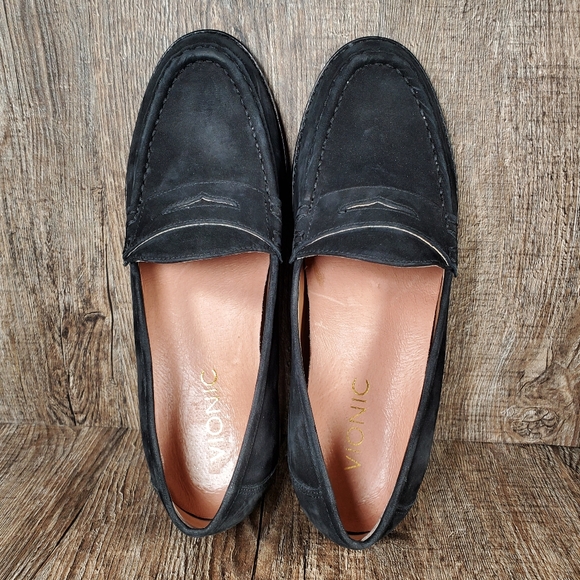 Vionic Waverly Women's Size 6 Black Suede Leather Penny Loafers Shoes - Picture 11 of 12